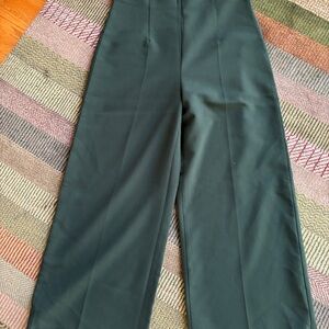 Zara Dark Green Wide-Leg Pants